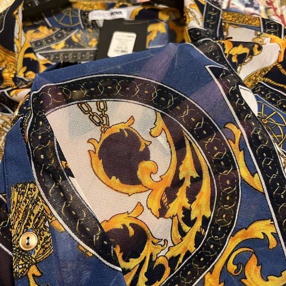 Fashion Nova Collard Mesh Blouse 3X - Picture 3 of 4